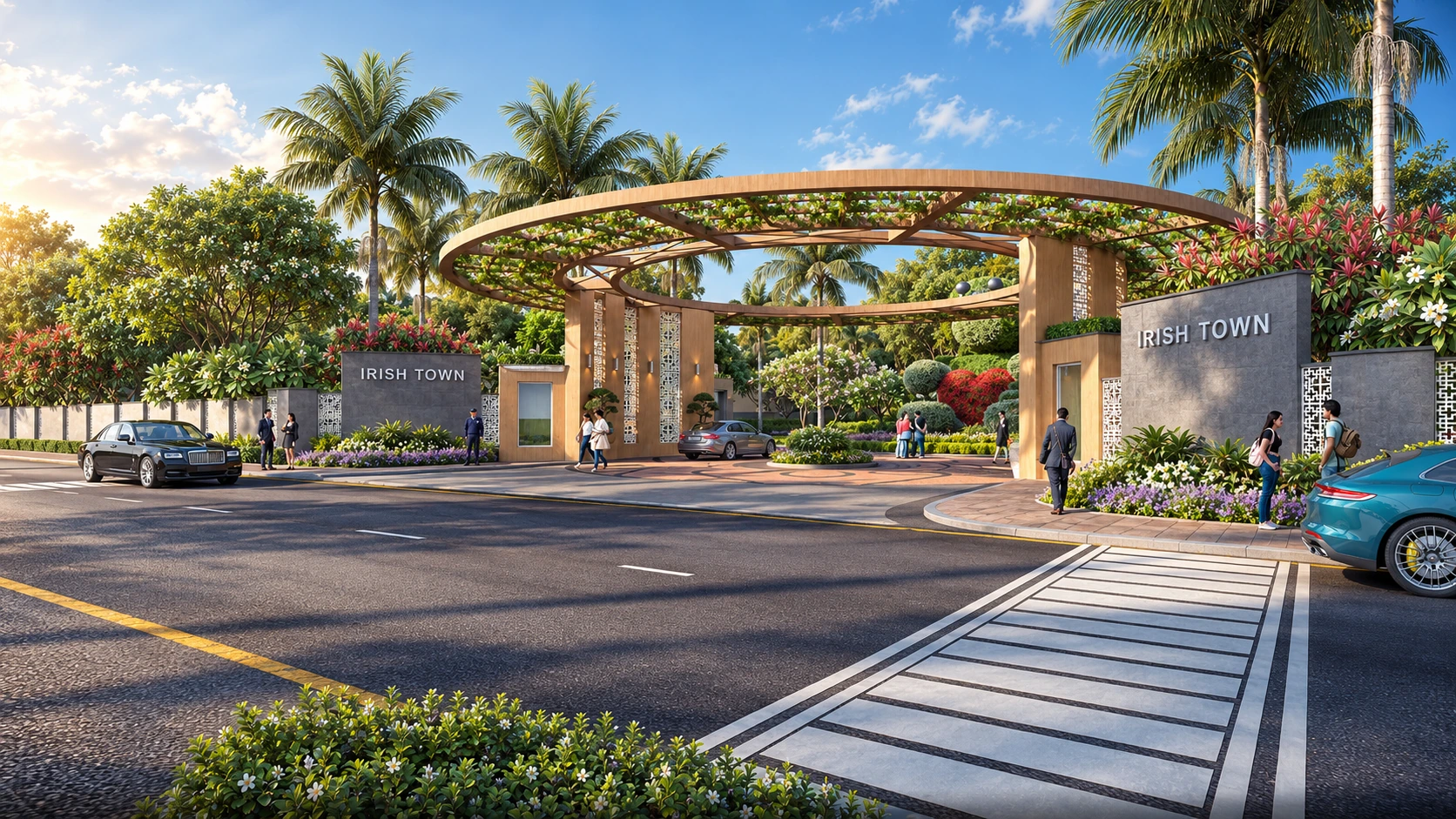 Irish Town signature entrance &mdash; architectural visualization