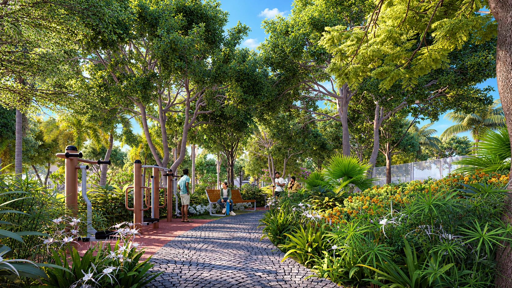 Irish Town woodland promenade &mdash; architectural visualization