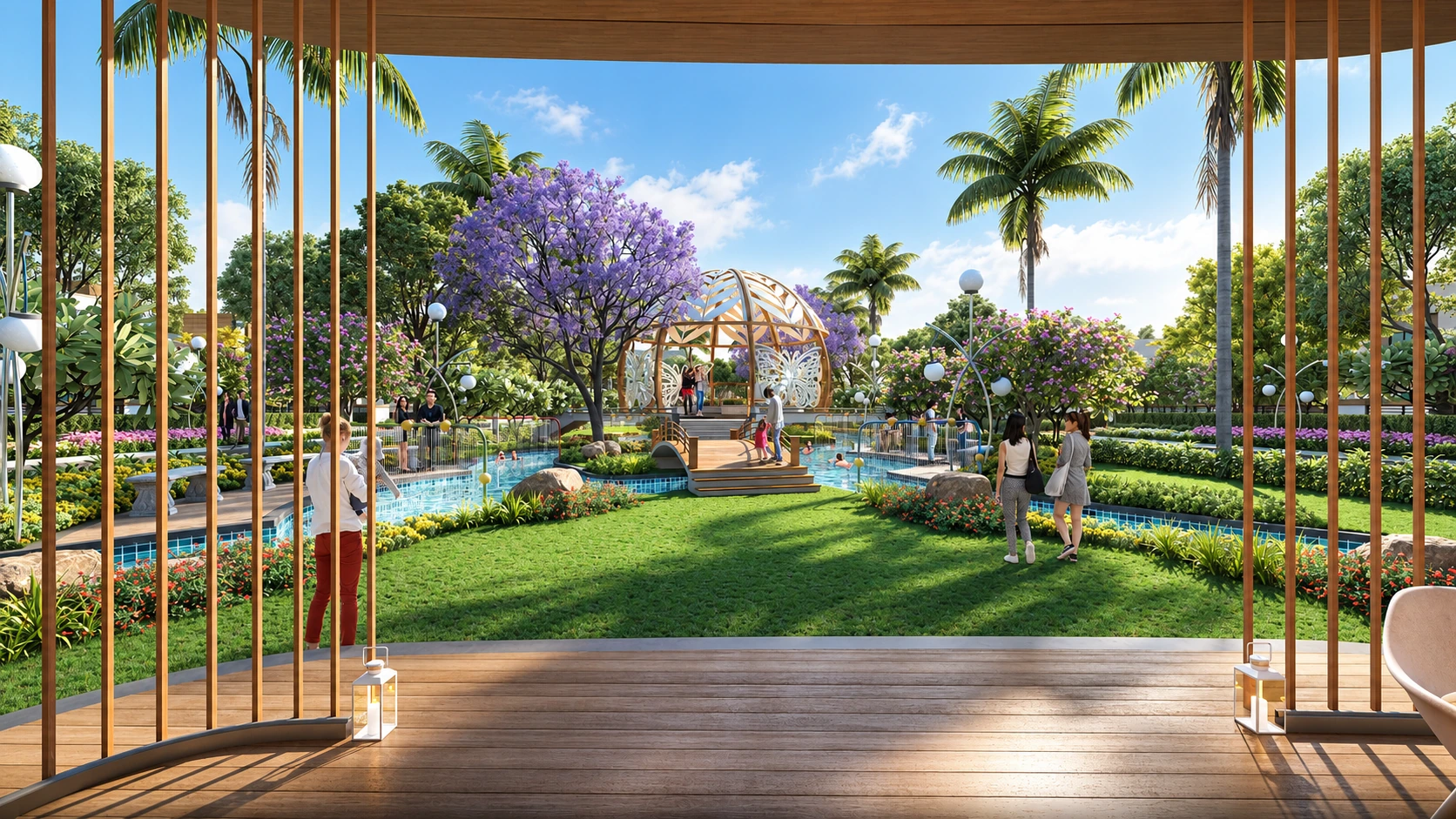 Irish Town garden terrace &mdash; architectural visualization