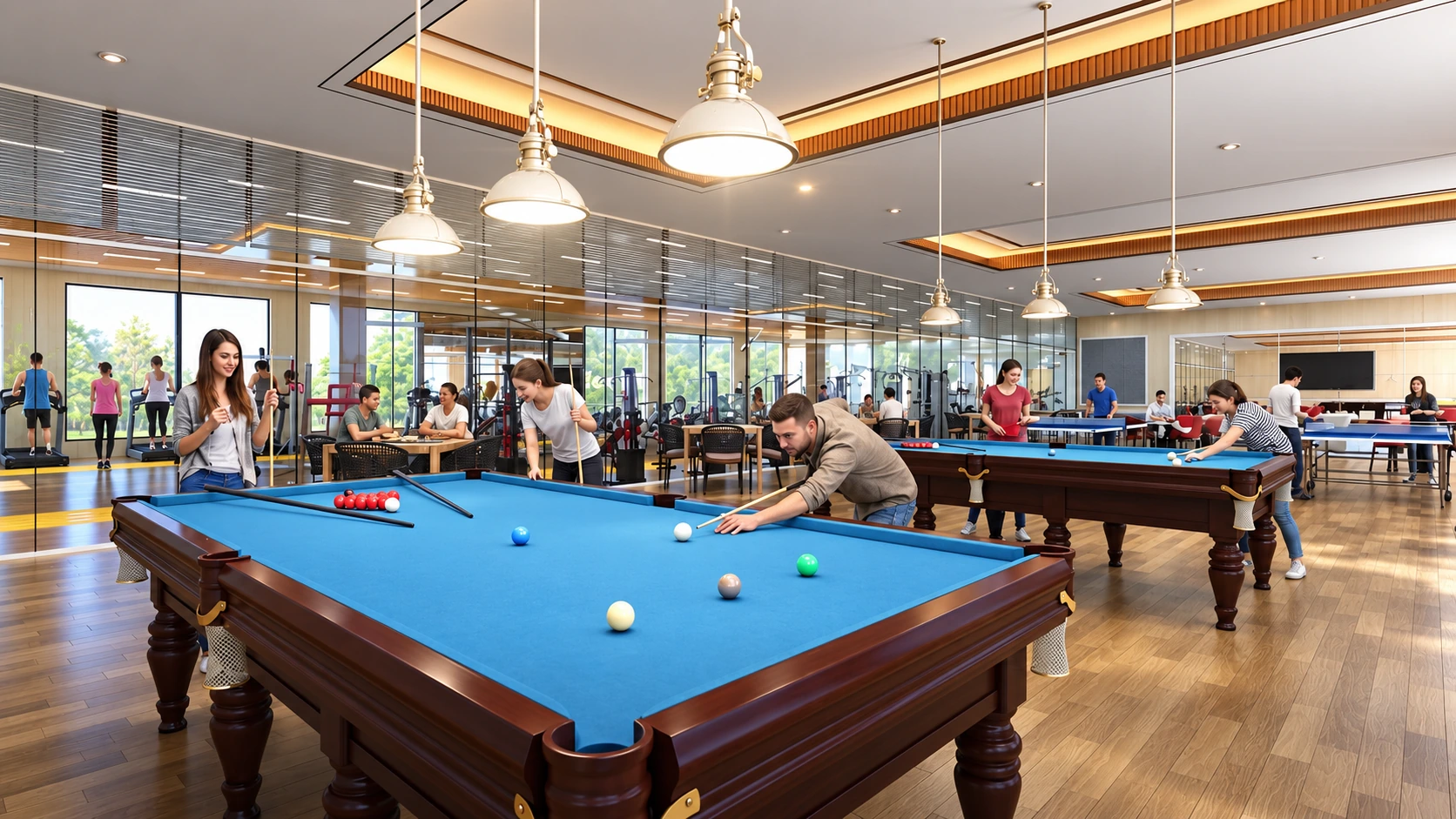 Irish Town billiards lounge &mdash; architectural visualization